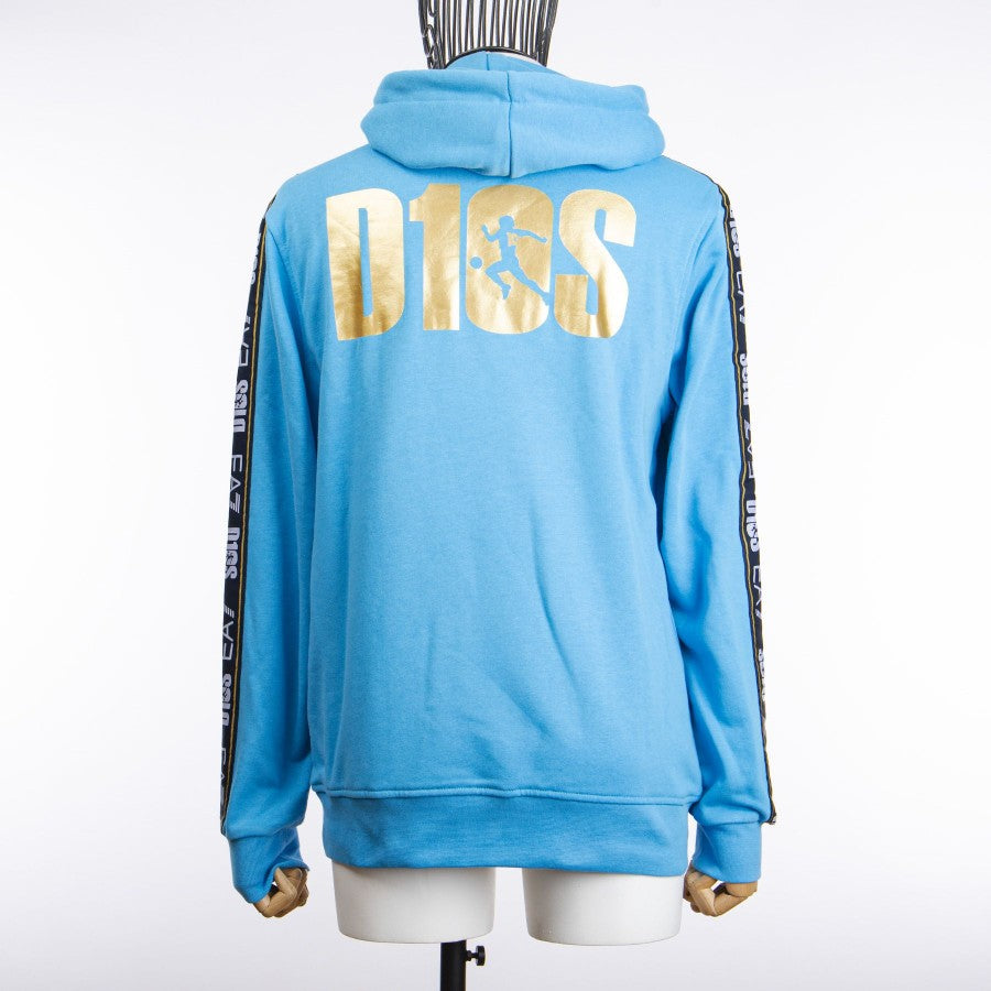 Felpa con cappuccio D10S azzurra ssc napoli 2022/2023 by EA7 - Home (2)