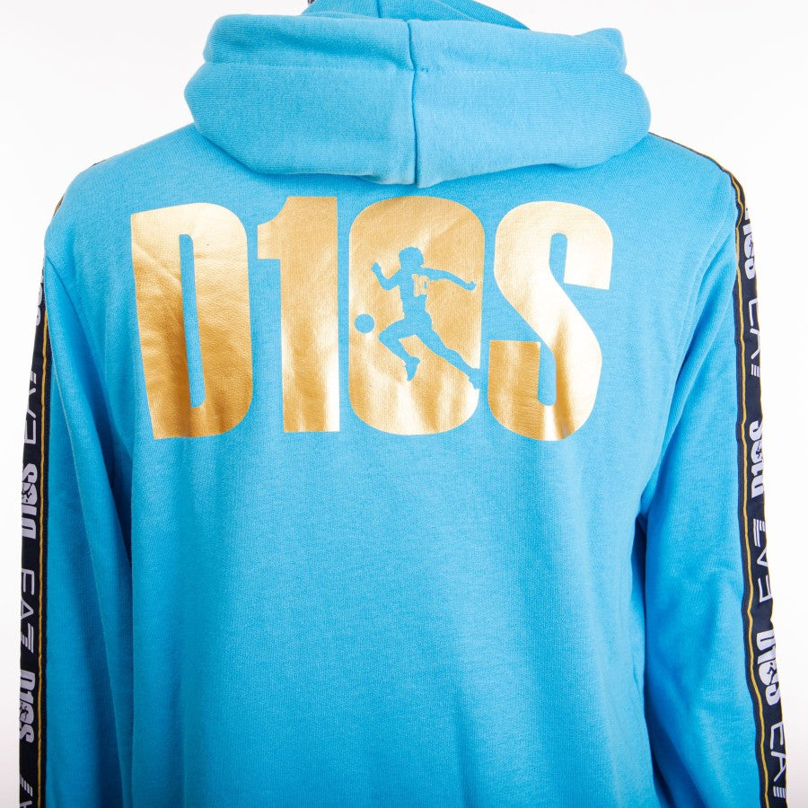 Felpa con cappuccio D10S azzurra ssc napoli 2022/2023 by EA7 - Home (4)