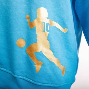 Felpa con cappuccio D10S azzurra ssc napoli 2022/2023 by EA7 - Home (6)