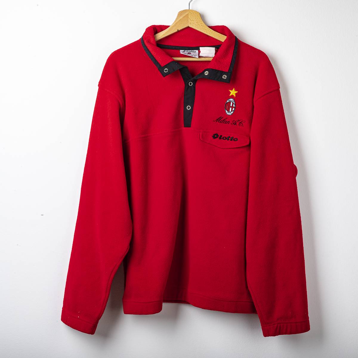 AC Milan Lotto 1995/1996 Red Fleece Sweatshirt