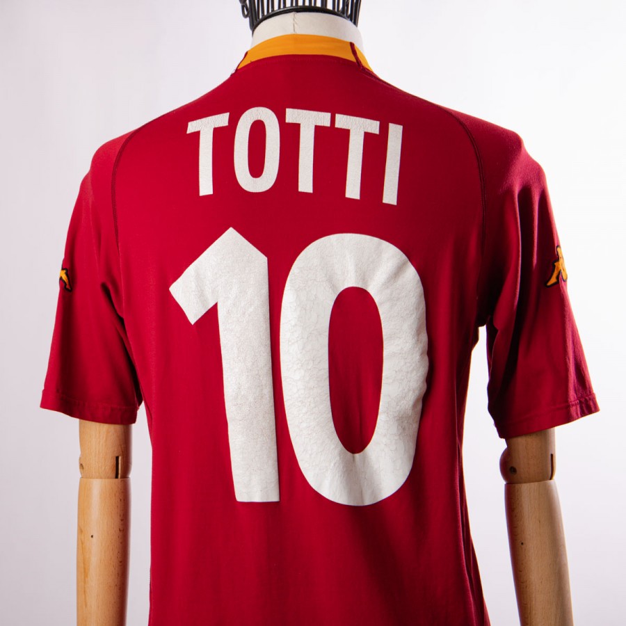 Maillot AS Roma 2000/2001 - Kappa N°10 Totti - Match Worn - XXL Longue