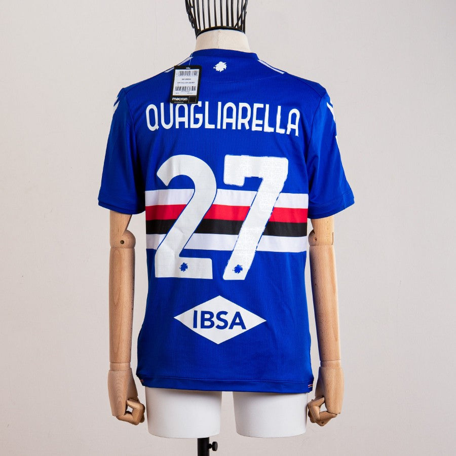 sampdoria home jersey quagliarella 27 2021/2022 autographed