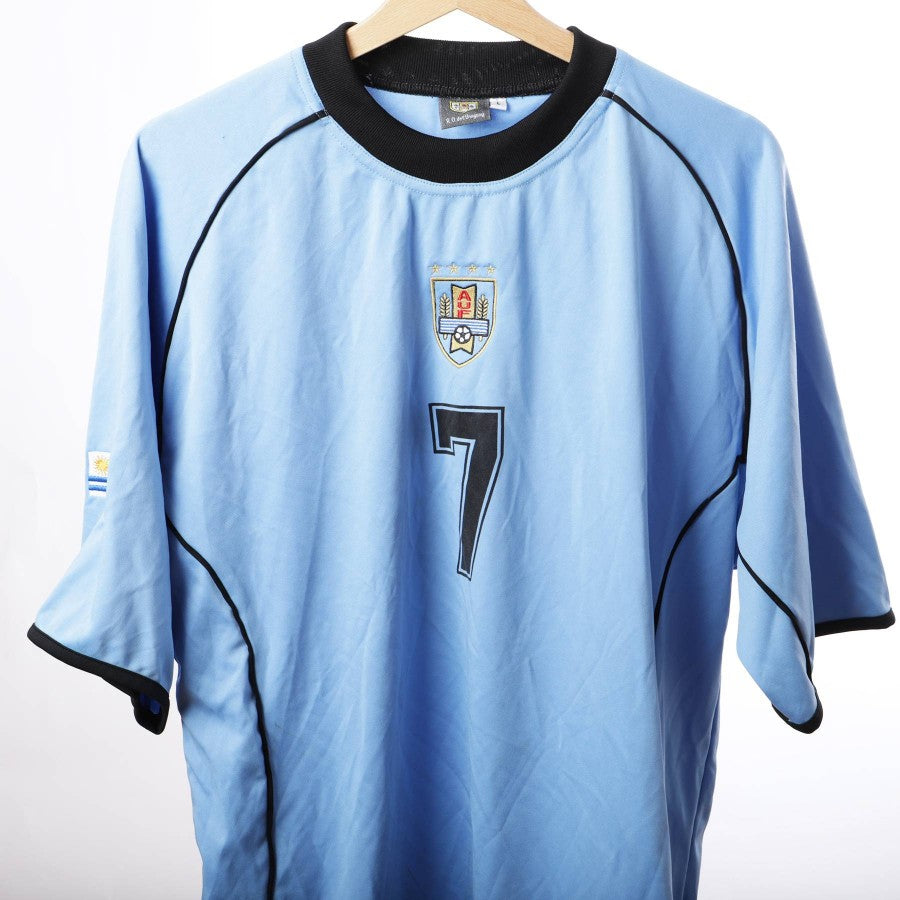 maglia home uruguay n7 (Playoff Uruguay - Australia) 2001/2002 - Home (3)