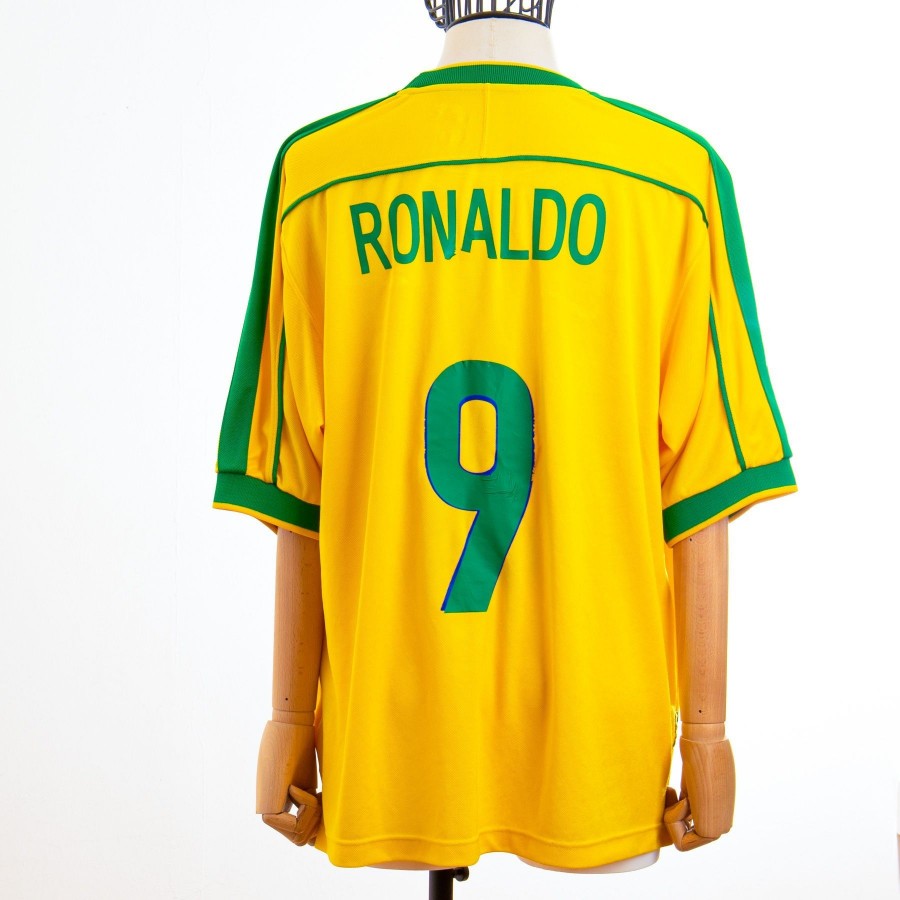 MAGLIA HOME BRASILE NIKE FRANCE 98 RONALDO 9 CON DATA by NIKE - Home (2)