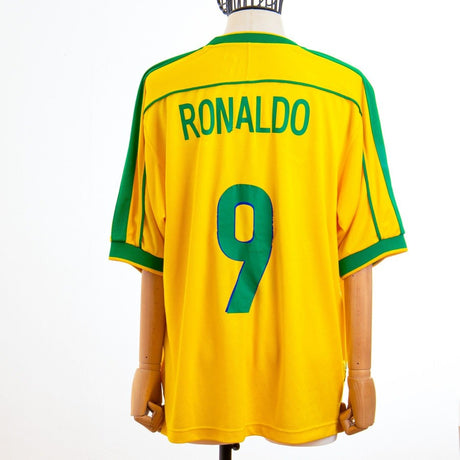 MAGLIA HOME BRASILE NIKE FRANCE 98 RONALDO 9 CON DATA by NIKE - Home (2)