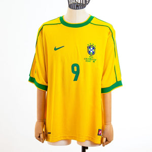 MAGLIA HOME BRASILE NIKE FRANCE 98 RONALDO 9 CON DATA by NIKE - Home