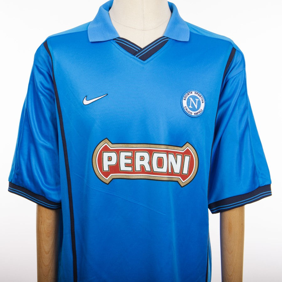 NIKE ナポリ 99-00 シーズン 青 Vネックシャツ イギリス製　XL Napoli Nike N3 1999/2000 Home Shirt