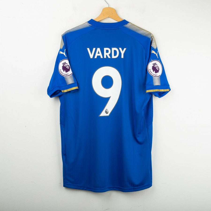 レスター・シティ VARDY 9 正規品 2015-16 Leicester Home Shirt Vardy #9 - 10/10 - (S)