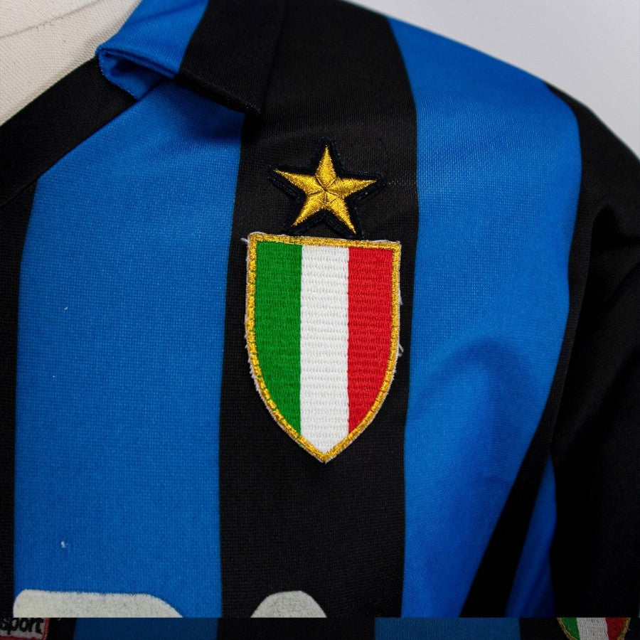 MAGLIA HOME FC INTER ML UHLSPORT 1989/1990 MISURA IN FLOCK PATCH ITALIA by UHLSPORT - Le 7 sorelle (8)