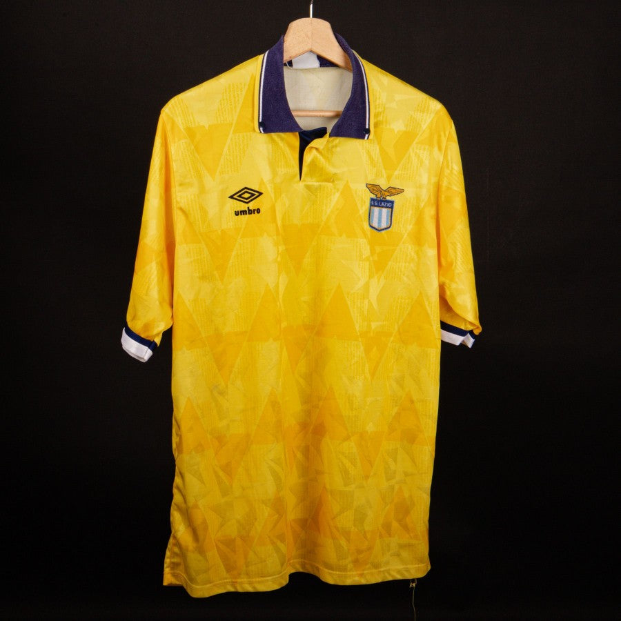 【UMBRO】90s ラツィオ ゲームシャツ L 黄色 ヴィンテージ【A432】 1989/1990 Lazio Umbro Away jersey 【UMBRO】90s ラツィオ ゲーム